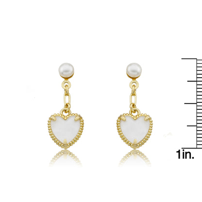 Mother of Pearl Heart Dangle Earring