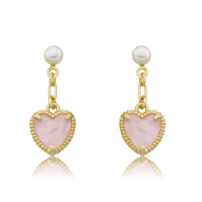 Mother of Pearl Heart Dangle Earring