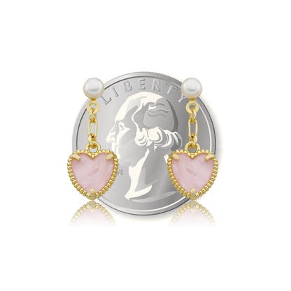 Mother of Pearl Heart Dangle Earring