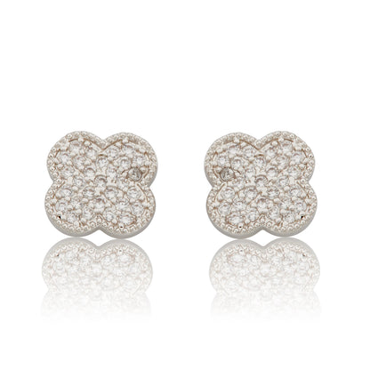 LMTS Classic! Pave Clover Stud Earring