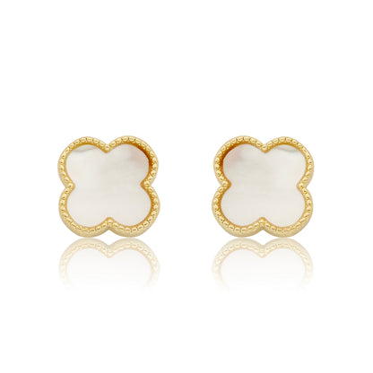 LMTS Classic! Mother Of Pearl Clover Stud Earring