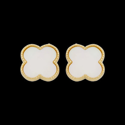 LMTS Classic! Mother Of Pearl Large Clover Stud Earring