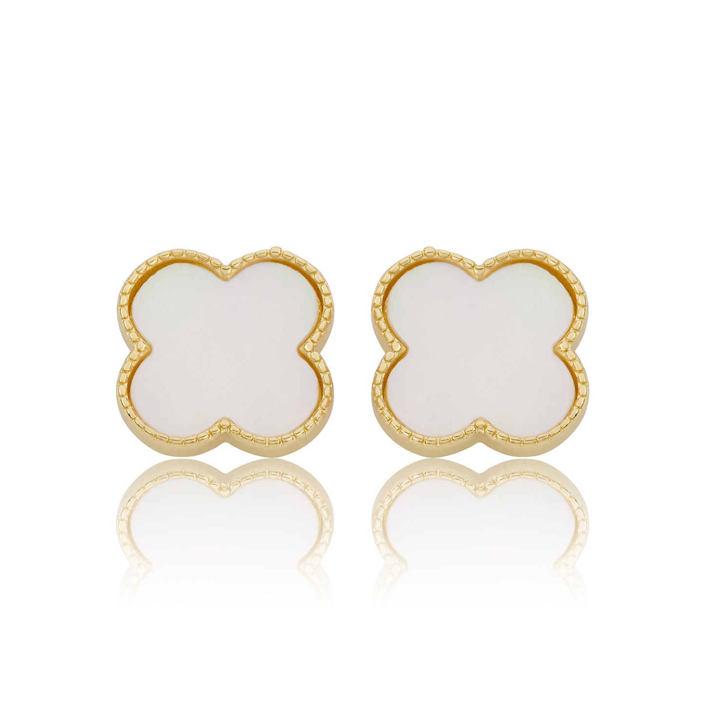 LMTS Classic! Mother Of Pearl Large Clover Stud Earring