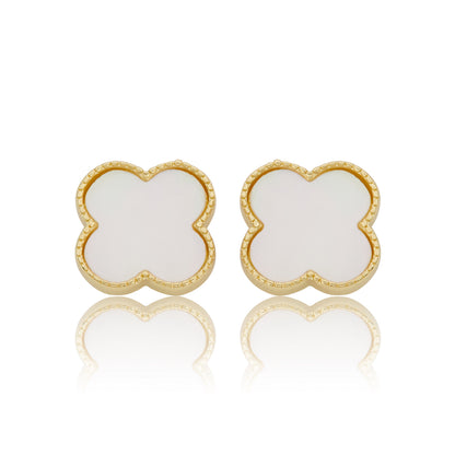 LMTS Classic! Mother Of Pearl Large Clover Stud Earring