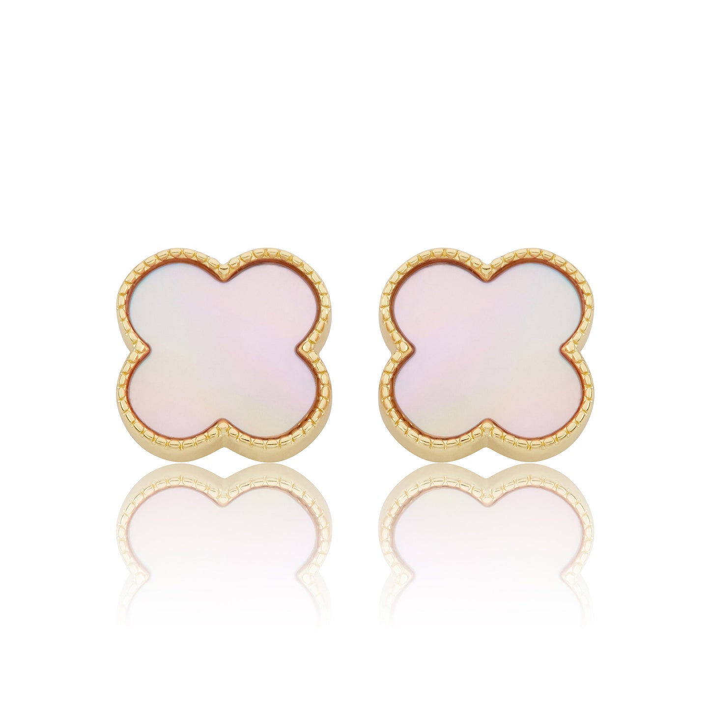 LMTS Classic! Mother Of Pearl Large Clover Stud Earring