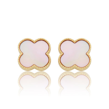 LMTS Classic! Mother Of Pearl Large Clover Stud Earring