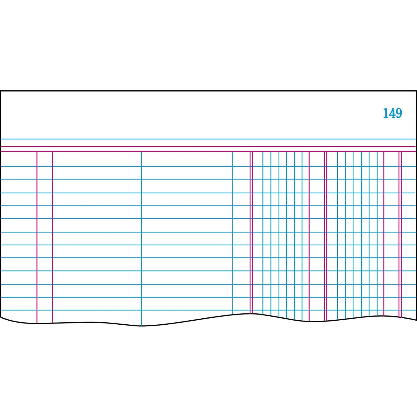 Boorum & Pease Account Record Book, Record-Style Rule, Blue Cover, 11.75 x 7.25 Sheets, 500 Sheets/Book