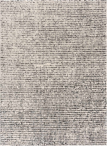 Keita Cream & Black Grid Plush Rug