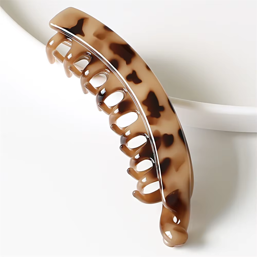 Fashion Large Banana Hair Clips Solid Color Frosted Hair Claws Classic Women Non-Slip Ponytail Barrettes Hairpins for Fine Hairs