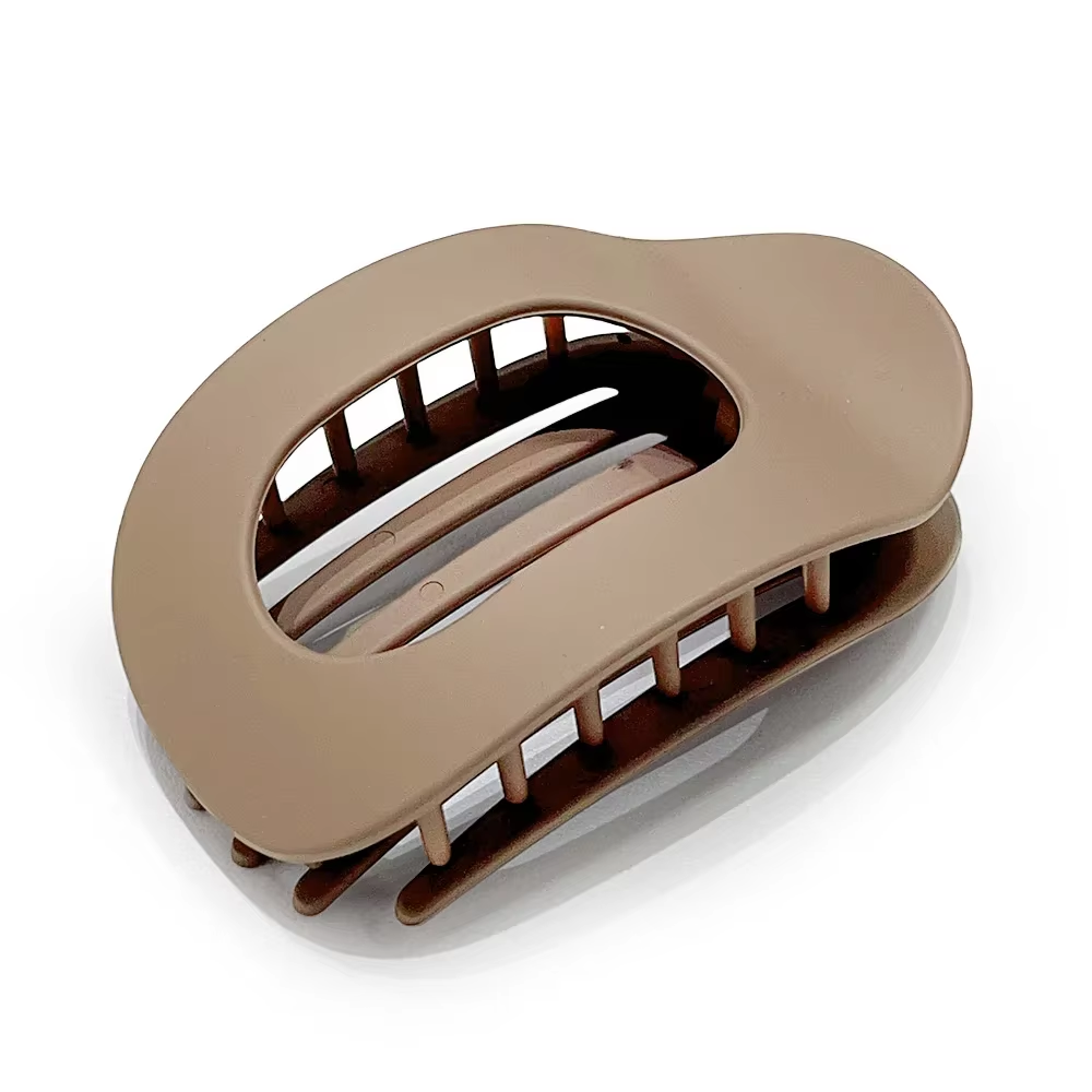 Fashion Oval Hair Claw Clip for Women New Design Leopard Matte Curved Flat Styling Barrettes Acrylic Lying down Hair Accessories