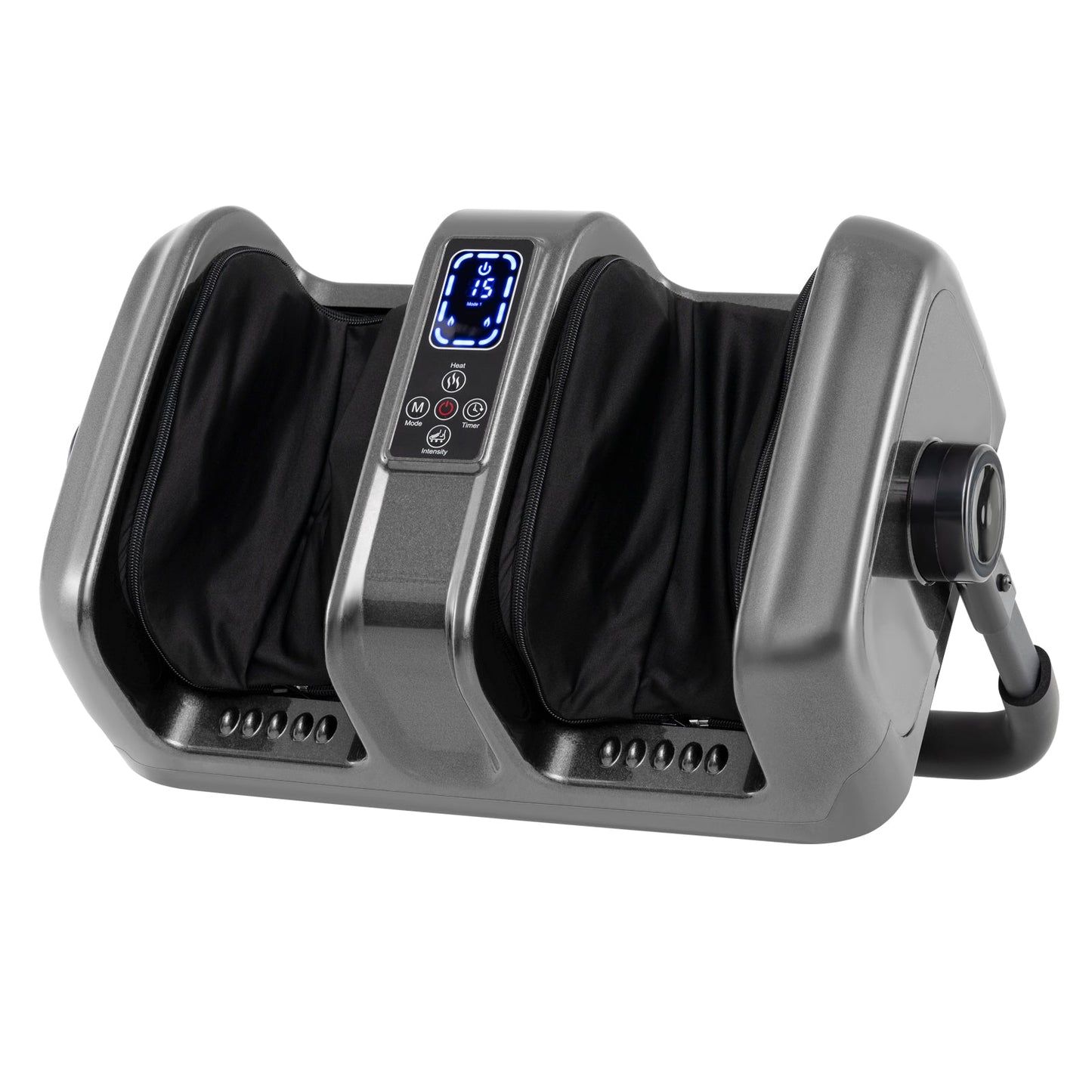Foot and Calf Massager with Heat Shiatsu Deep Kneading Rolling Smart Electric Leg Massager-Gray