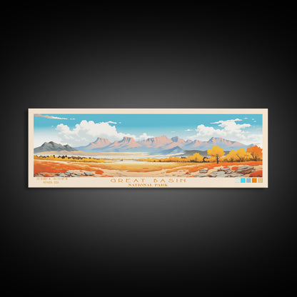 Great Basin National Park, Panoramic Nevada Travel Art, National Park Print, Minimalist Travel Art, Midcentury Modern Style Landscape