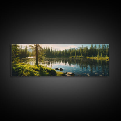 Panoramic of Finnish Lapland In Summer, Extra Large Wall Art, Panoramic Wall Art, Panoramic Print, Landscape Photography, Landscape Print