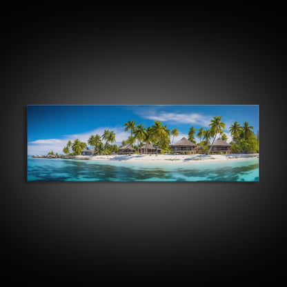 Panoramic Print of Maldives Beaches at Sunset Extra Large Wall Art, Panoramic Wall Art, Panoramic Landscape Print, Landscape Photography