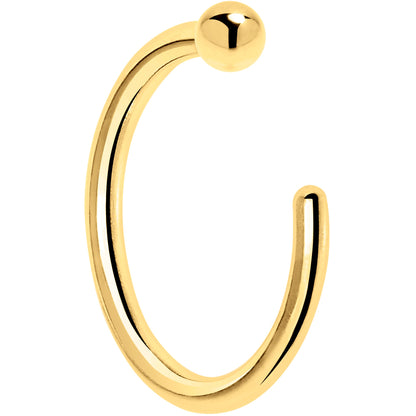 20G 1/4 14k Solid Yellow Gold Nose Hoop