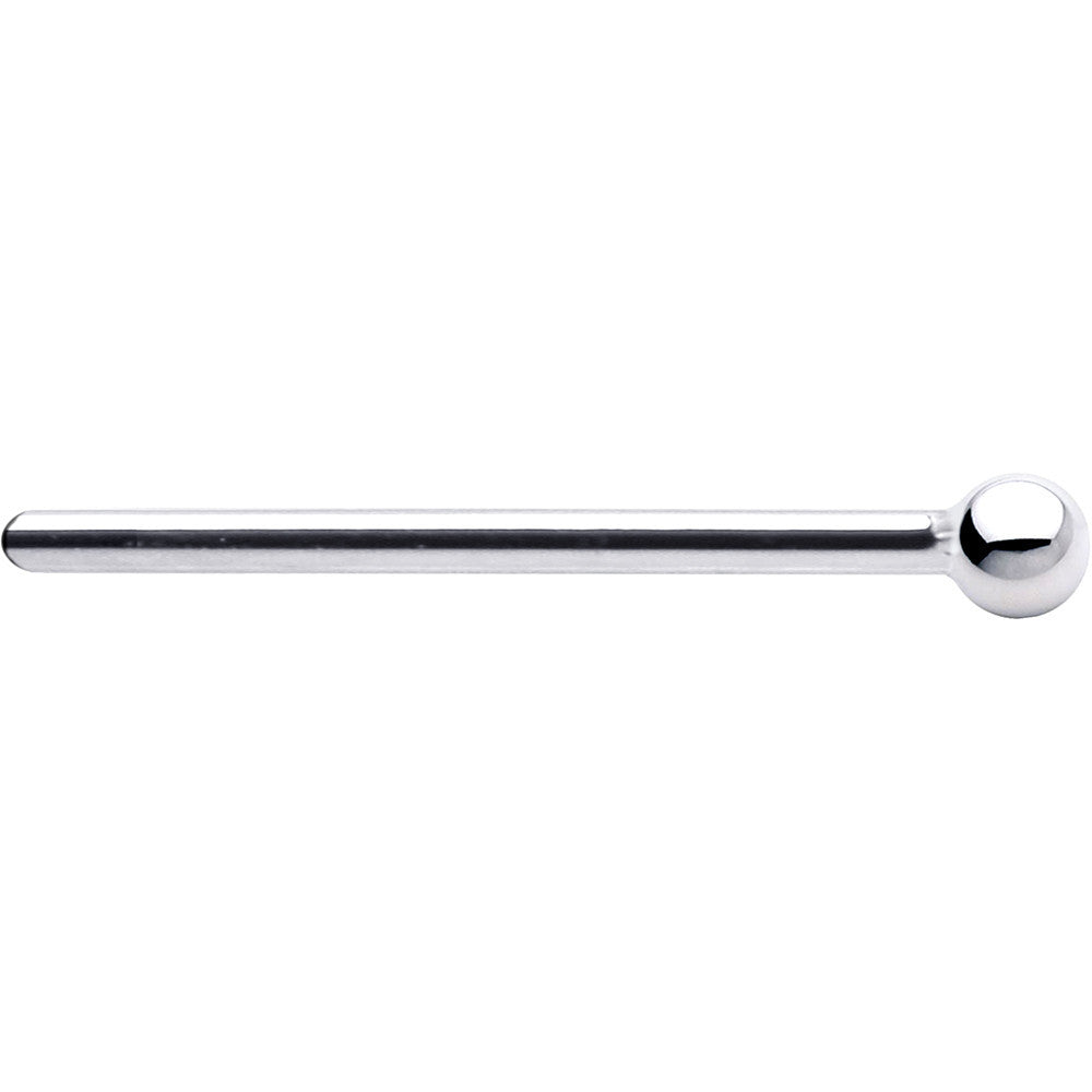 Solid 14K White Gold 1.5mm Ball Nose Ring
