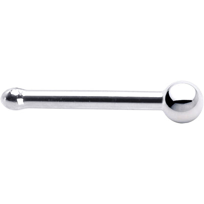 Solid 14K White Gold 1.5mm Ball Nose Ring
