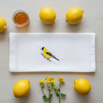 100% Cotton Tea Towels with Bird Embroidery - Kitchen Towels