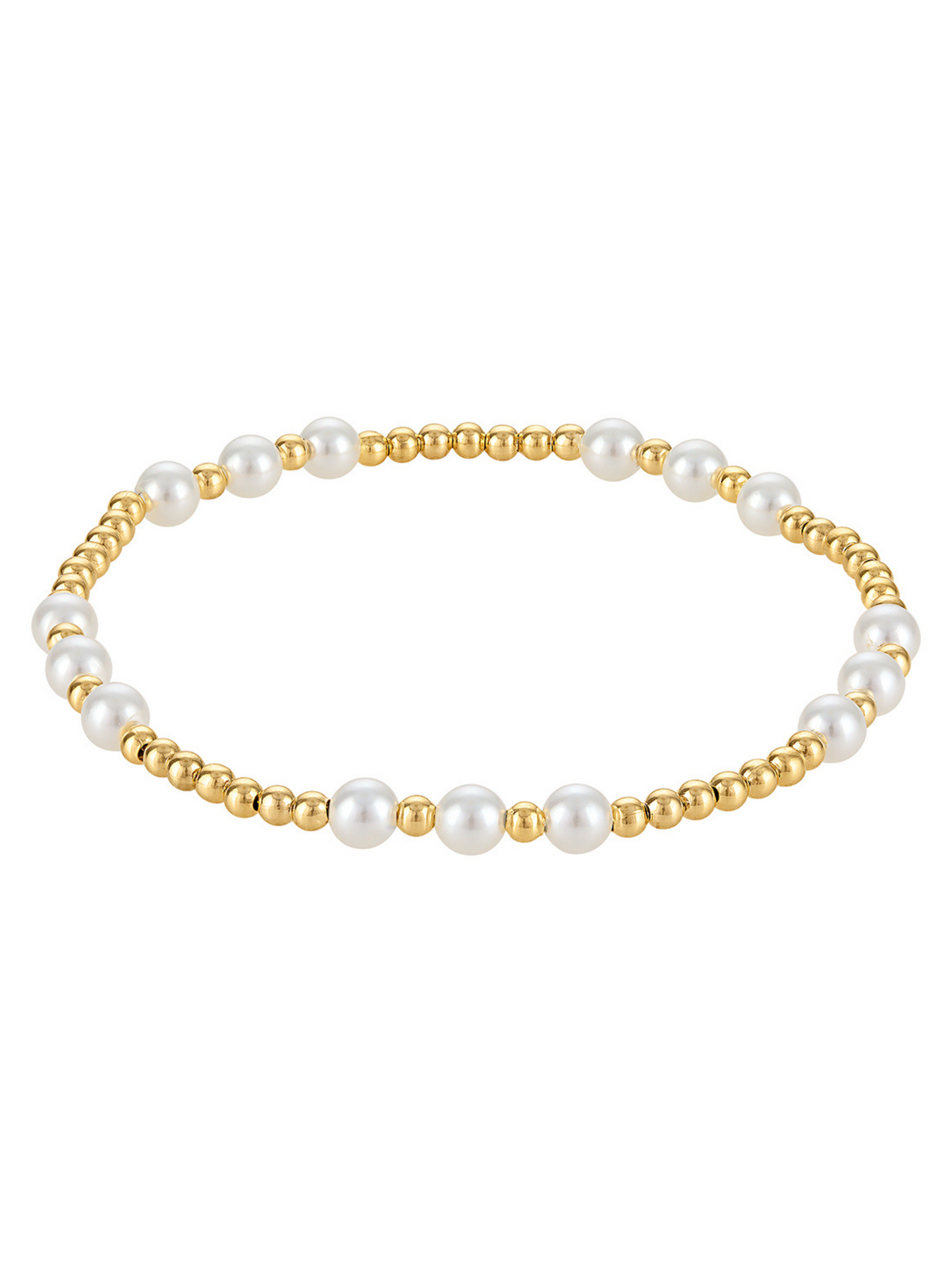Graduating Pearl Stretch Bead Bracelet 4mm