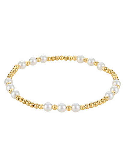 Graduating Pearl Stretch Bead Bracelet 4mm