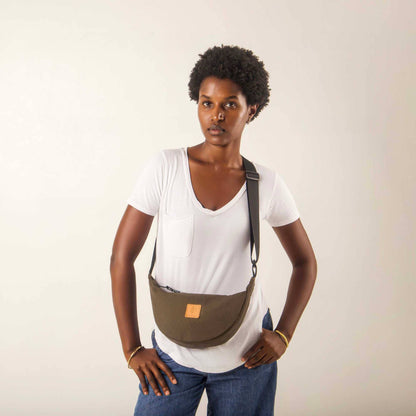 Round Mini Shoulder Bags for Women - Canvas Bag