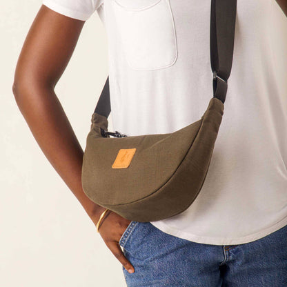 Round Mini Shoulder Bags for Women - Canvas Bag