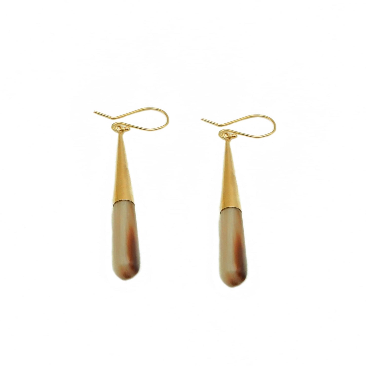 Brass & Horn Teardrop Dangle Earrings | Guru