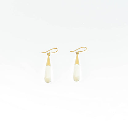 Brass & Horn Teardrop Dangle Earrings | Guru