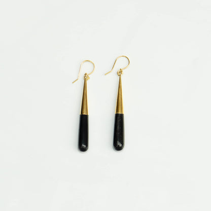 Brass & Horn Teardrop Dangle Earrings | Guru