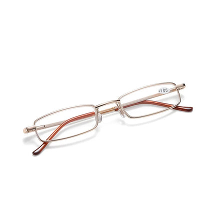 Ultralight Portable Metal Reading Glasses for Men & Women - Rectangle Readers +1.5 +2.0 +2.5 Diopter
