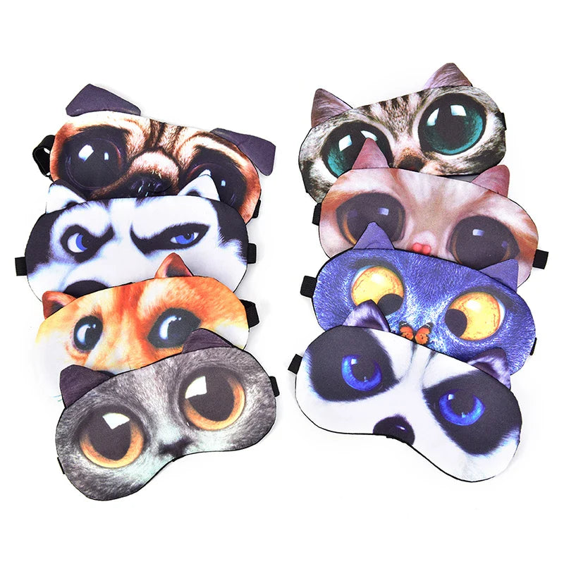 Cute Cat Dog Sleep Mask | Soft Eye Cover for Natural Sleeping