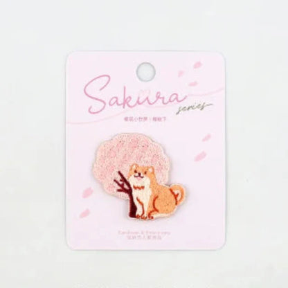 Kawaii Cherry Blossom Iron On Embroidery Patches