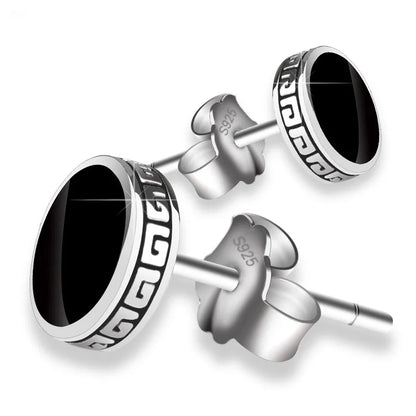 Andara Personalized 925 Sterling Silver Stud Earrings | Men's Street Punk Hip-Hop Jewelry