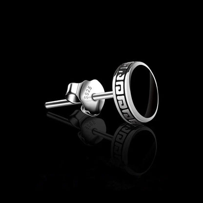 Andara Personalized 925 Sterling Silver Stud Earrings | Men's Street Punk Hip-Hop Jewelry
