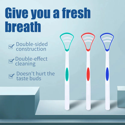 Silicone Tongue Scraper & Cleaner Brush - Fresh Breath Oral Care Tool, 1/3/6/12 Pack