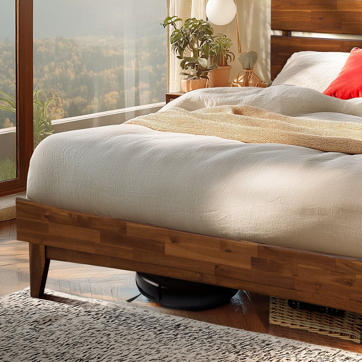 Aurora Solid Wood Bed Frame