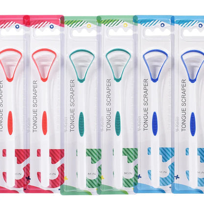 Silicone Tongue Scraper & Cleaner Brush - Fresh Breath Oral Care Tool, 1/3/6/12 Pack