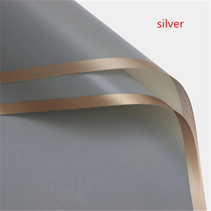 5pcs Flower Wrapping Paper with Golden Border | Korean Style Half Transparent Gift Packing for Florist Bouquet
