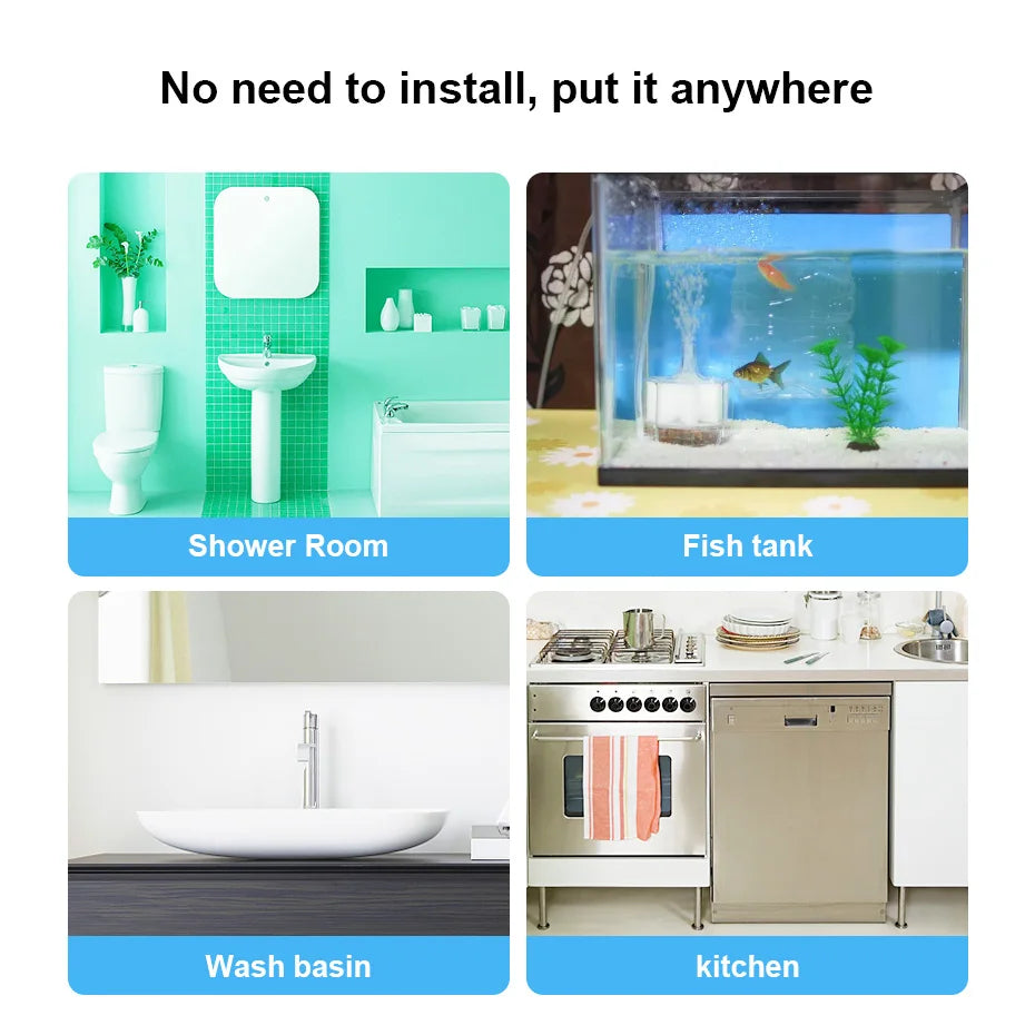 KERUI 433Mhz Leakage Alarm Water Detector Drip Alert with 90db Loud Home Security  Overflow Sensor for Kitchen Bathroom
