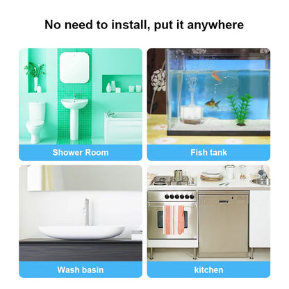 KERUI 433Mhz Leakage Alarm Water Detector Drip Alert with 90db Loud Home Security  Overflow Sensor for Kitchen Bathroom