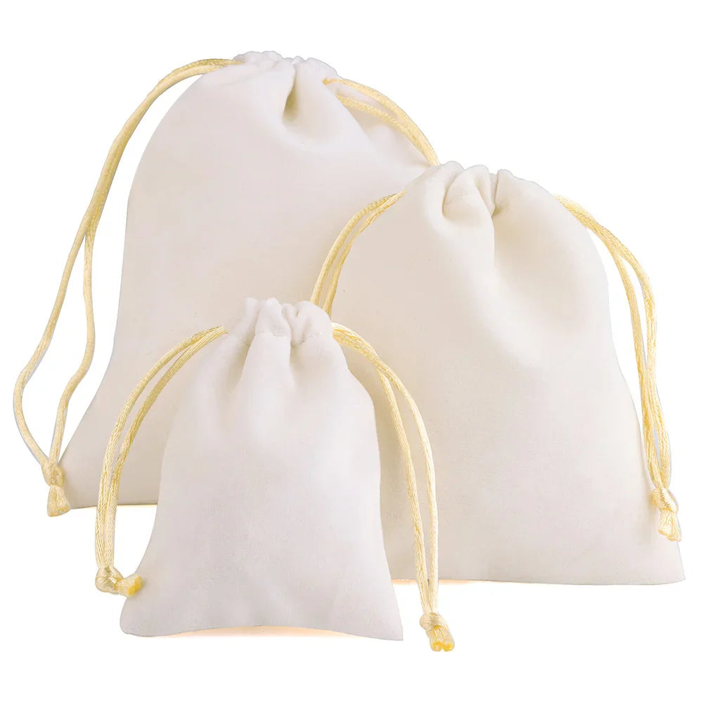 10pcs Drawstring Velvet Jewelry Gift Bags | Soft Plush Multi-Color Pouches for Wedding Christmas Party