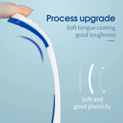 Silicone Tongue Scraper & Cleaner Brush - Fresh Breath Oral Care Tool, 1/3/6/12 Pack