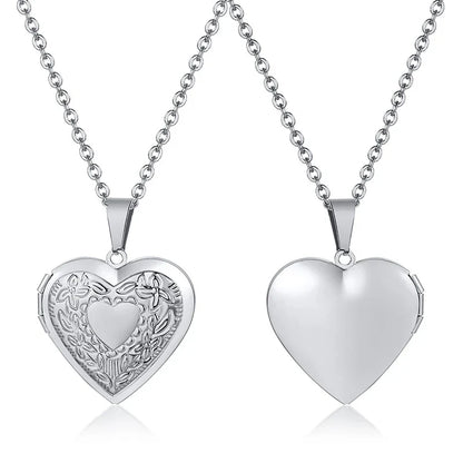 Heart Photo Locket Necklace for Women | Openable Stainless Steel Promise Jewelry