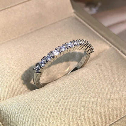 925 Silver Zircon Ring for Women | Classic Sterling Silver Promise Ring
