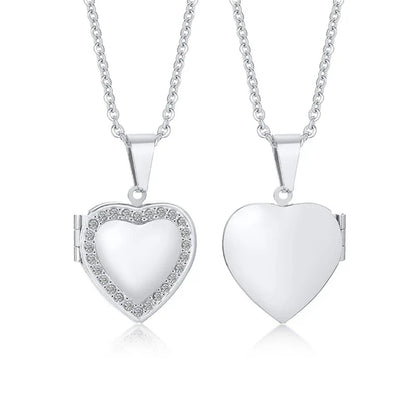 Heart Photo Locket Necklace for Women | Openable Stainless Steel Promise Jewelry