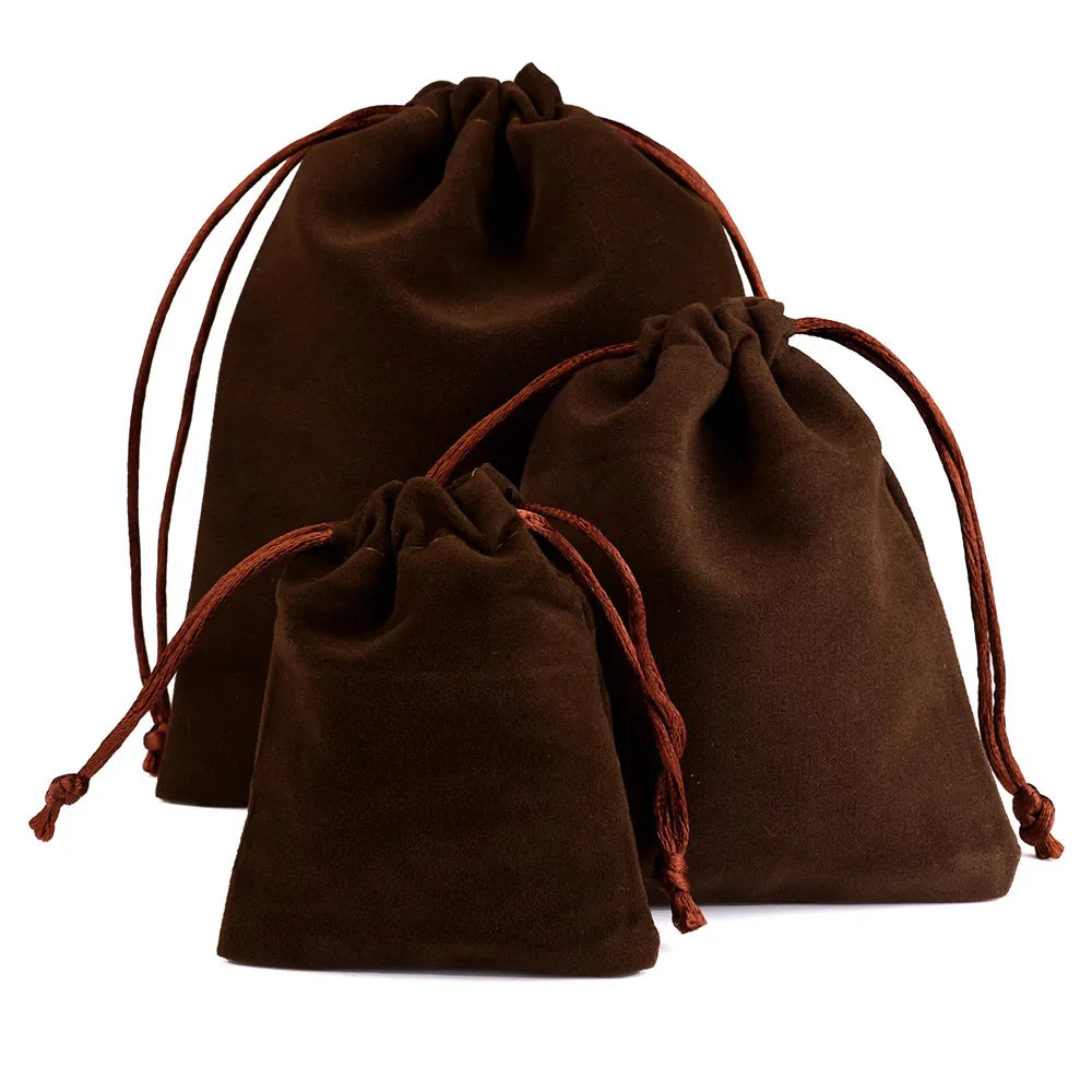 10pcs Drawstring Velvet Jewelry Gift Bags | Soft Plush Multi-Color Pouches for Wedding Christmas Party