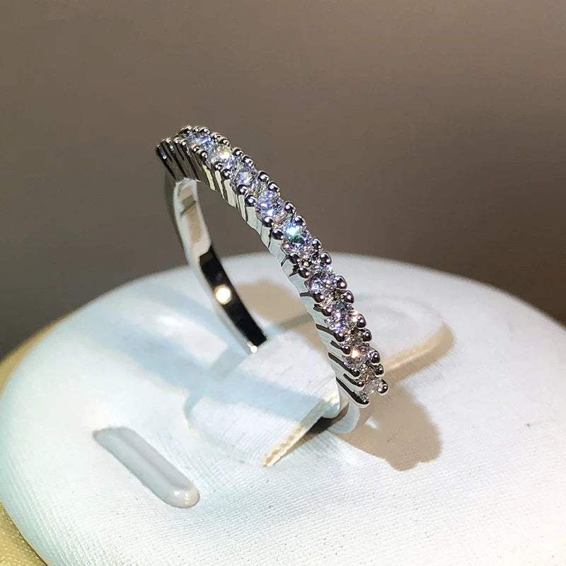 925 Silver Zircon Ring for Women | Classic Sterling Silver Promise Ring