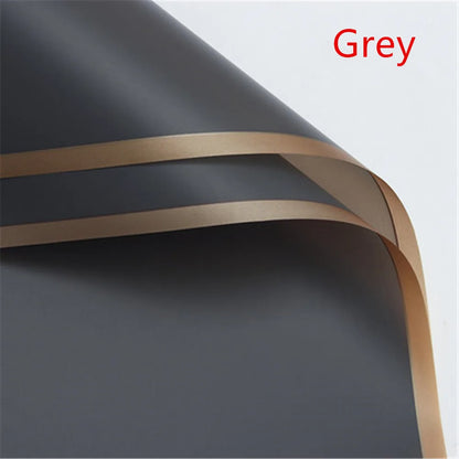 5pcs Flower Wrapping Paper with Golden Border | Korean Style Half Transparent Gift Packing for Florist Bouquet