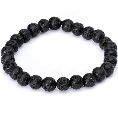Handmade Lava Stone Opalite Libra Zodiac Bracelet Set of 2