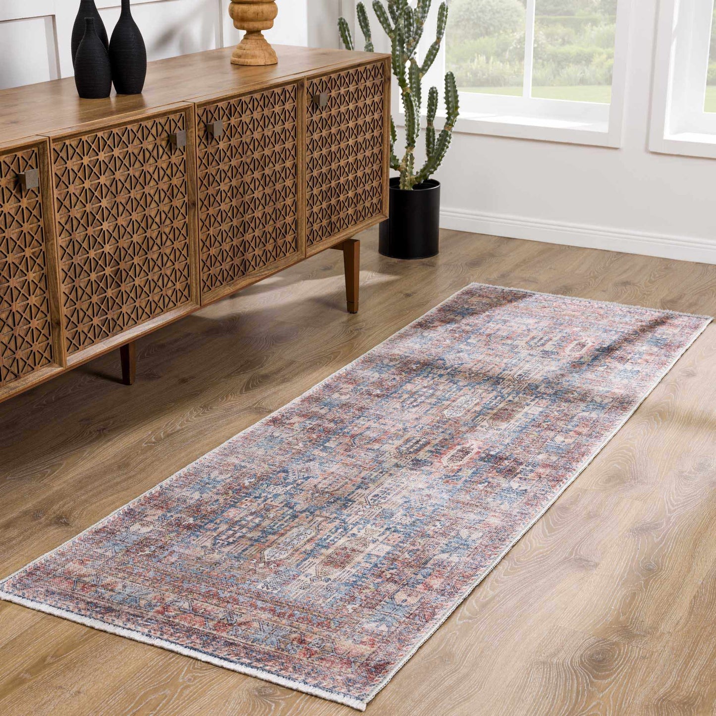 Burnt Orange Holi-2300 Washable Area Rug